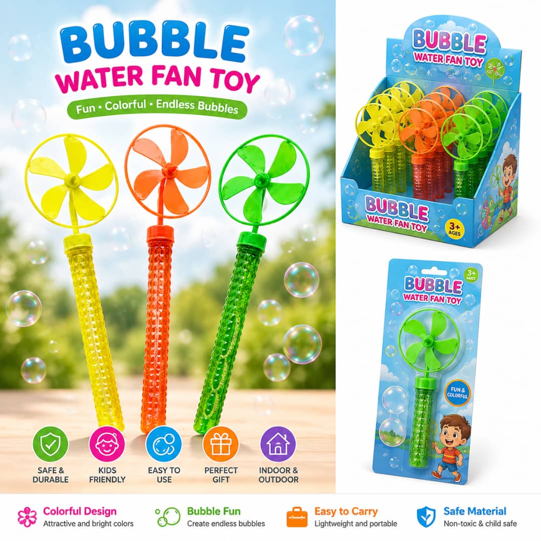 Bubble Water Fan Toy – Colorful Bubble Fun for Kids